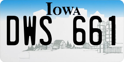 IA license plate DWS661