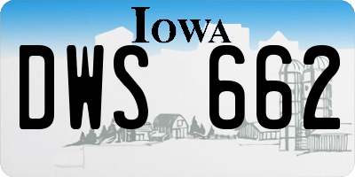 IA license plate DWS662