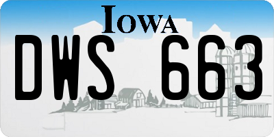 IA license plate DWS663