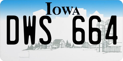IA license plate DWS664