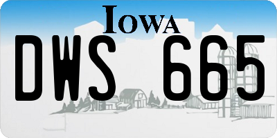 IA license plate DWS665