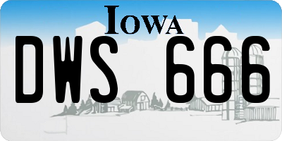 IA license plate DWS666