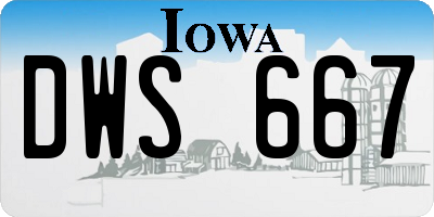 IA license plate DWS667