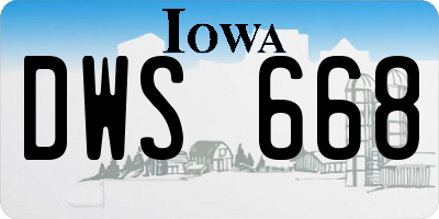 IA license plate DWS668