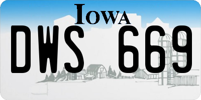 IA license plate DWS669
