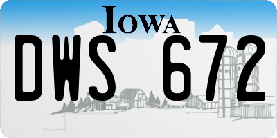IA license plate DWS672