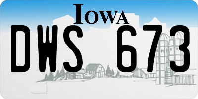 IA license plate DWS673