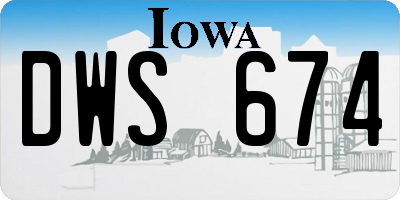 IA license plate DWS674