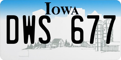 IA license plate DWS677