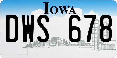 IA license plate DWS678