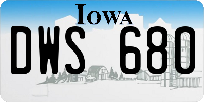 IA license plate DWS680