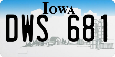 IA license plate DWS681