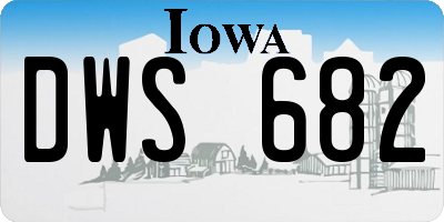 IA license plate DWS682