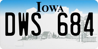 IA license plate DWS684