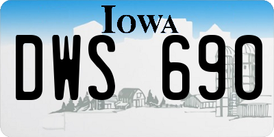 IA license plate DWS690