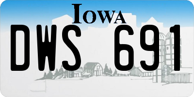 IA license plate DWS691