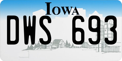 IA license plate DWS693