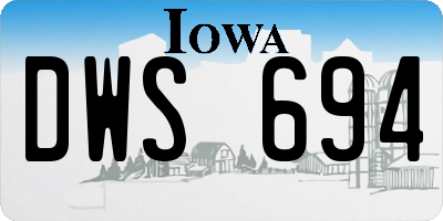 IA license plate DWS694