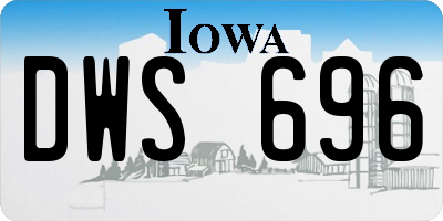 IA license plate DWS696