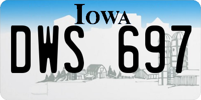 IA license plate DWS697