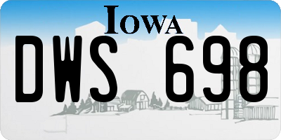 IA license plate DWS698