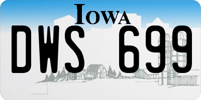 IA license plate DWS699