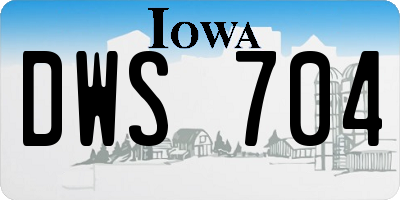 IA license plate DWS704