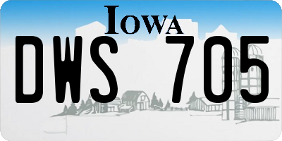 IA license plate DWS705