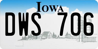 IA license plate DWS706