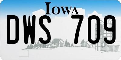 IA license plate DWS709