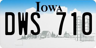 IA license plate DWS710