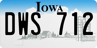 IA license plate DWS712