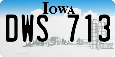 IA license plate DWS713