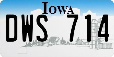 IA license plate DWS714