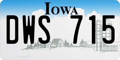 IA license plate DWS715