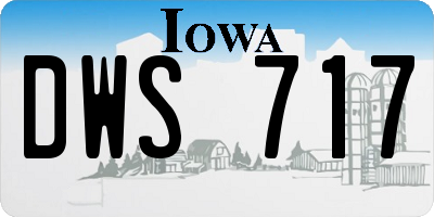 IA license plate DWS717