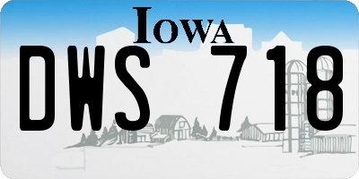 IA license plate DWS718