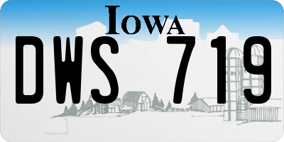 IA license plate DWS719