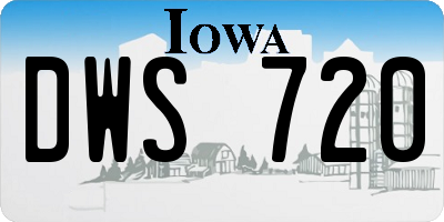 IA license plate DWS720