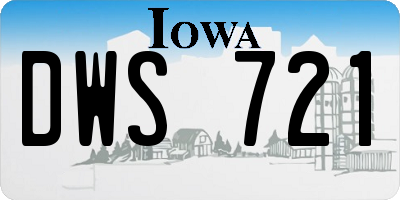 IA license plate DWS721