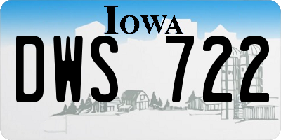 IA license plate DWS722
