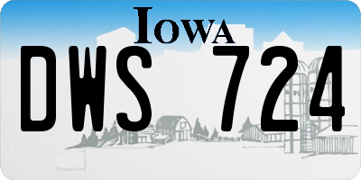 IA license plate DWS724