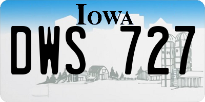 IA license plate DWS727