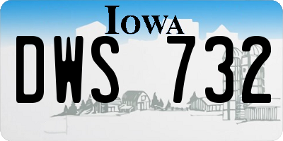 IA license plate DWS732