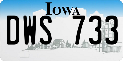 IA license plate DWS733