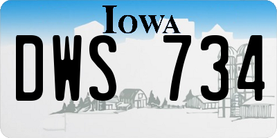 IA license plate DWS734
