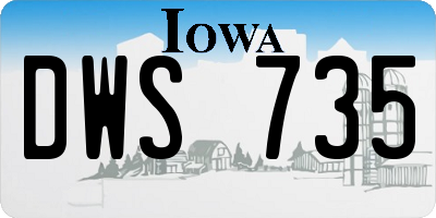 IA license plate DWS735