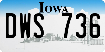 IA license plate DWS736