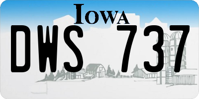 IA license plate DWS737