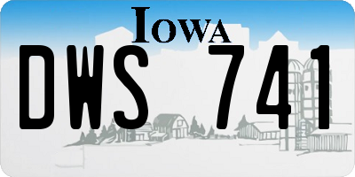 IA license plate DWS741